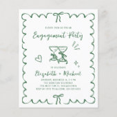 Whimsical Wavy Frame Engagement Party Invitation (正面)