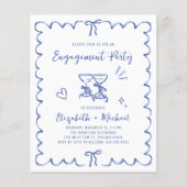 Whimsical Wavy Frame Engagement Party Invitation (正面)