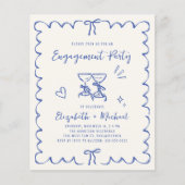 Whimsical Wavy Frame Engagement Party Invitation (正面)