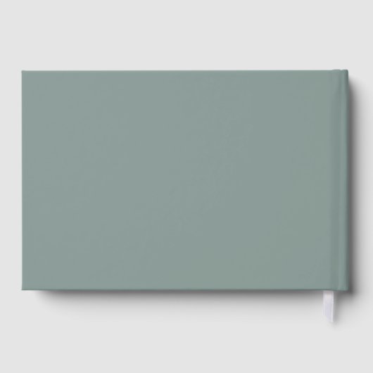 Whimsical Wavy Frame Hand Drawn Sage Green Wedding ゲストブック (裏面)