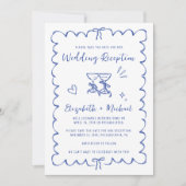 Whimsical Wavy Frame Photo Wedding Reception セーブザデート (正面)