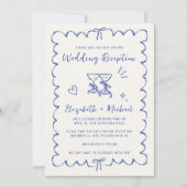 Whimsical Wavy Frame Photo Wedding Reception セーブザデート (正面)