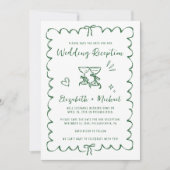 Whimsical Wavy Frame Photo Wedding Reception セーブザデート (正面)