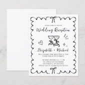 Whimsical Wavy Frame Wedding Reception Invitation (正面/裏面)