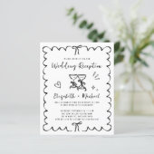 Whimsical Wavy Frame Wedding Reception Invitation (スタンド正面)