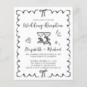 Whimsical Wavy Frame Wedding Reception Invitation (正面)