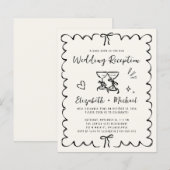 Whimsical Wavy Frame Wedding Reception Invitation (正面/裏面)