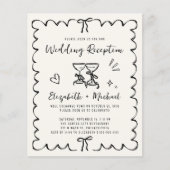 Whimsical Wavy Frame Wedding Reception Invitation (正面)