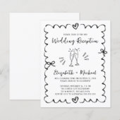 Whimsical Wavy Frame Wedding Reception Invitation (正面/裏面)
