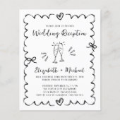 Whimsical Wavy Frame Wedding Reception Invitation (正面)