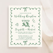 Whimsical Wavy Frame Wedding Reception Invitation