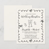 Whimsical Wavy Frame Wedding Reception Invitation (正面/裏面)