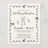 Whimsical Wavy Frame Wedding Reception Invitation (正面)