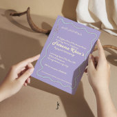 Whimsical Wavy of Light Purple Soft Blue Aqiqah 招待状