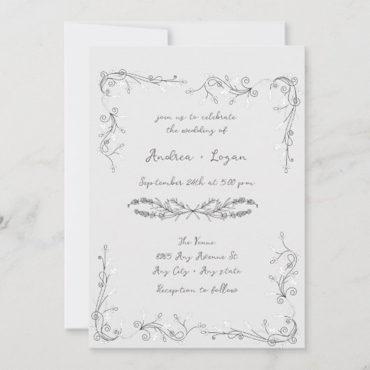 Whimsical  Wedding Dinner 招待状 (正面)