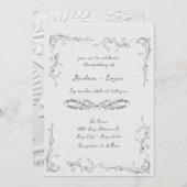 Whimsical  Wedding Dinner 招待状 (正面/裏面)