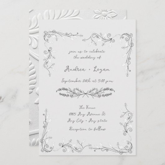 Whimsical Wedding Dinner 招待状 (正面/裏面)