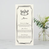 whimsical wedding food dinner hand-drawn menu メニュー (スタンド正面)