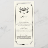 whimsical wedding food dinner hand-drawn menu メニュー (正面)