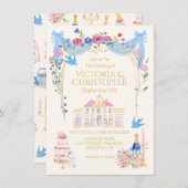 Whimsical Wedding French Chateau Mansion 招待状 (正面/裏面)