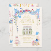 Whimsical Wedding French Chateau Mansion 招待状 (正面/裏面)