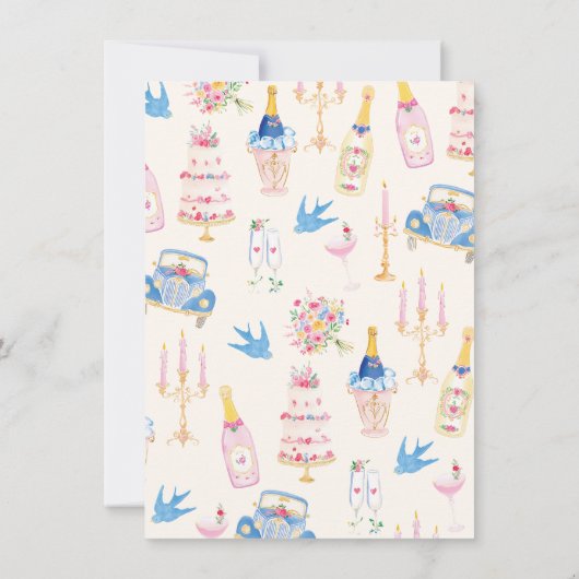 Whimsical Wedding French Chateau Mansion 招待状 (裏面)