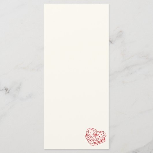 Whimsical Wedding Red Heat Wedding Menu メニュー (裏面)