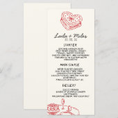 Whimsical Wedding Red Heat Wedding Menu メニュー (正面/裏面)