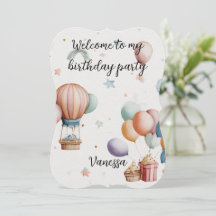 Whimsical "Welcome to My Birthday" Card – Add Name