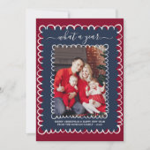 Whimsical What a Year Photo Collage Christmas カード (正面)