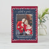 Whimsical What a Year Photo Collage Christmas カード (スタンド正面)