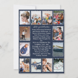 Whimsical What a Year Photo Collage Christmas カード