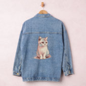 Whimsical Whiskers Cat Sketch デニムジャケット (ハンガー)
