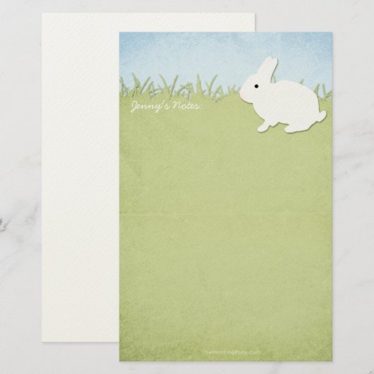 Whimsical White Rabbit 便箋 (正面/裏面)