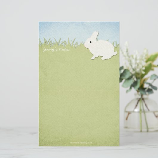 Whimsical White Rabbit 便箋 (スタンド正面)