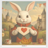 Whimsical White Rabbit Hearts Enchanted Wonderland シール (シート)