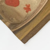 Whimsical White Rabbit Hearts Enchanted Wonderland フリースブランケット (角)