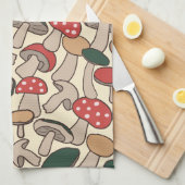 Whimsical Wild Fungi & Toadstool キッチンタオル (四つ折り)