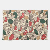 Whimsical Wild Fungi & Toadstool キッチンタオル (横)