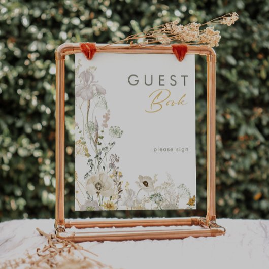 whimsical wildflower ゲストブックサイン ポスター