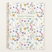 Whimsical Wildflower Bloom Colorful Spring Pattern プランナー手帳 (正面)
