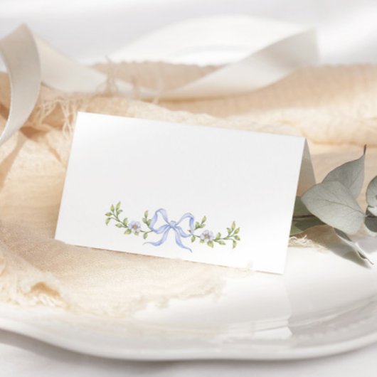 Whimsical wildflower Bow Baby Shower place card