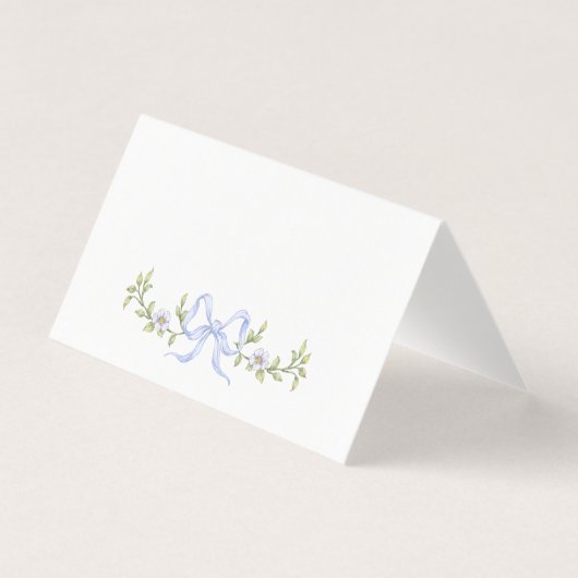 Whimsical wildflower Bow Baby Shower place card (正面)