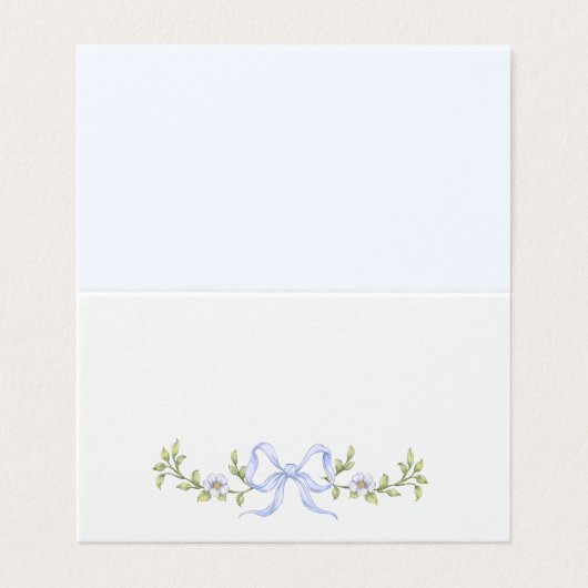 Whimsical wildflower Bow Baby Shower place card (外部フラット)
