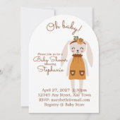 Whimsical Wildflower Bunny Baby Shower Invite 招待状 (正面)