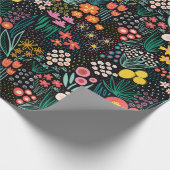 Whimsical Wildflower Dark Garden Folk Print ラッピングペーパー (角)