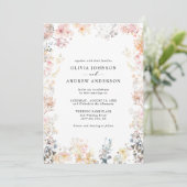 whimsical wildflower elegant modern floral weddin 招待状 (スタンド正面)