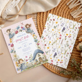 Whimsical Wildflower Fairy First Birthday Party 招待状