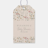 Whimsical Wildflower Floral Custom Baby Shower ギフトタグ (裏面)
