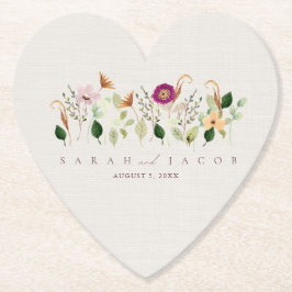 whimsical wildflower garden wedding ペーパーコースター